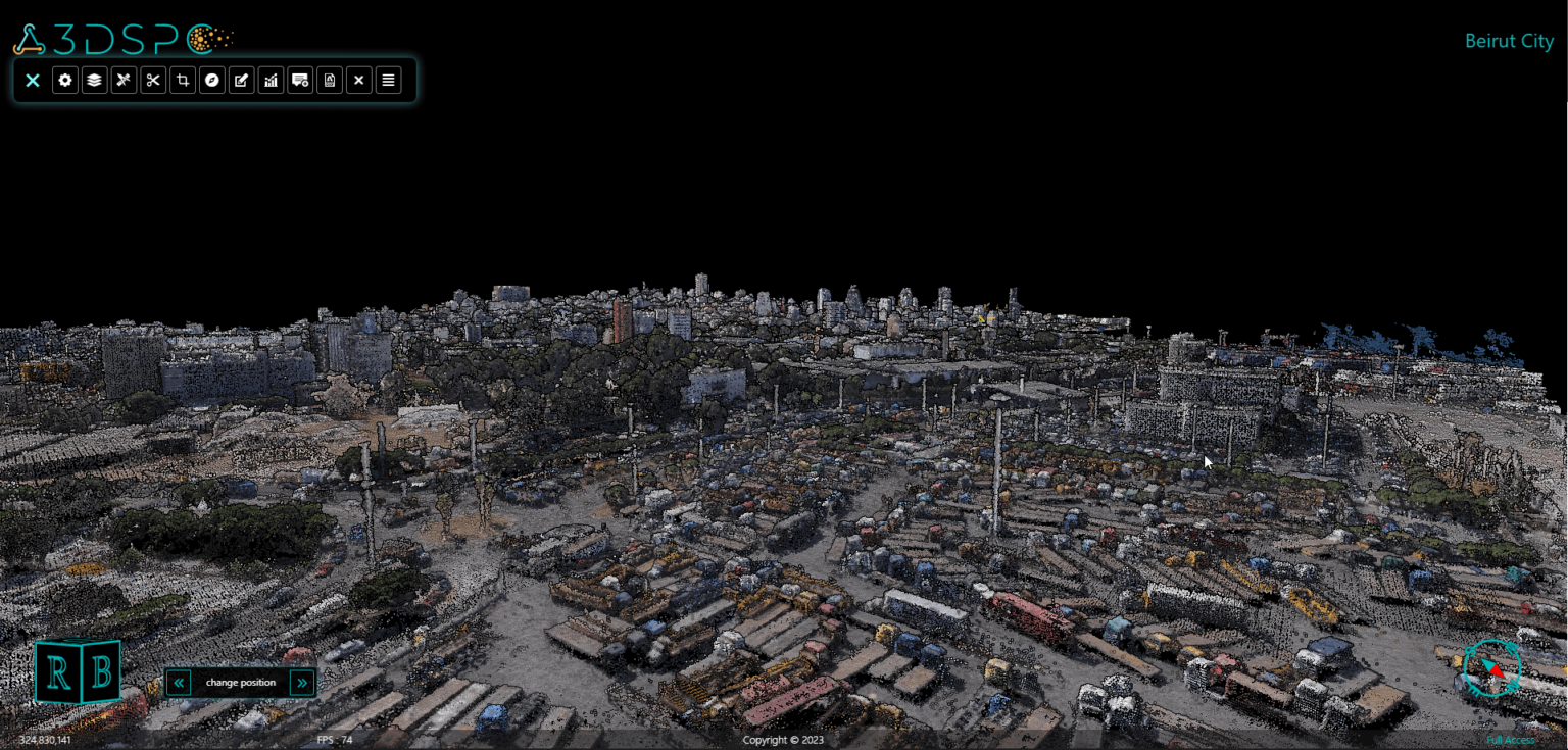 3DSPC pointcloud of Beirut city 3DSPC pointcloud of Beirut city with 324830141 points